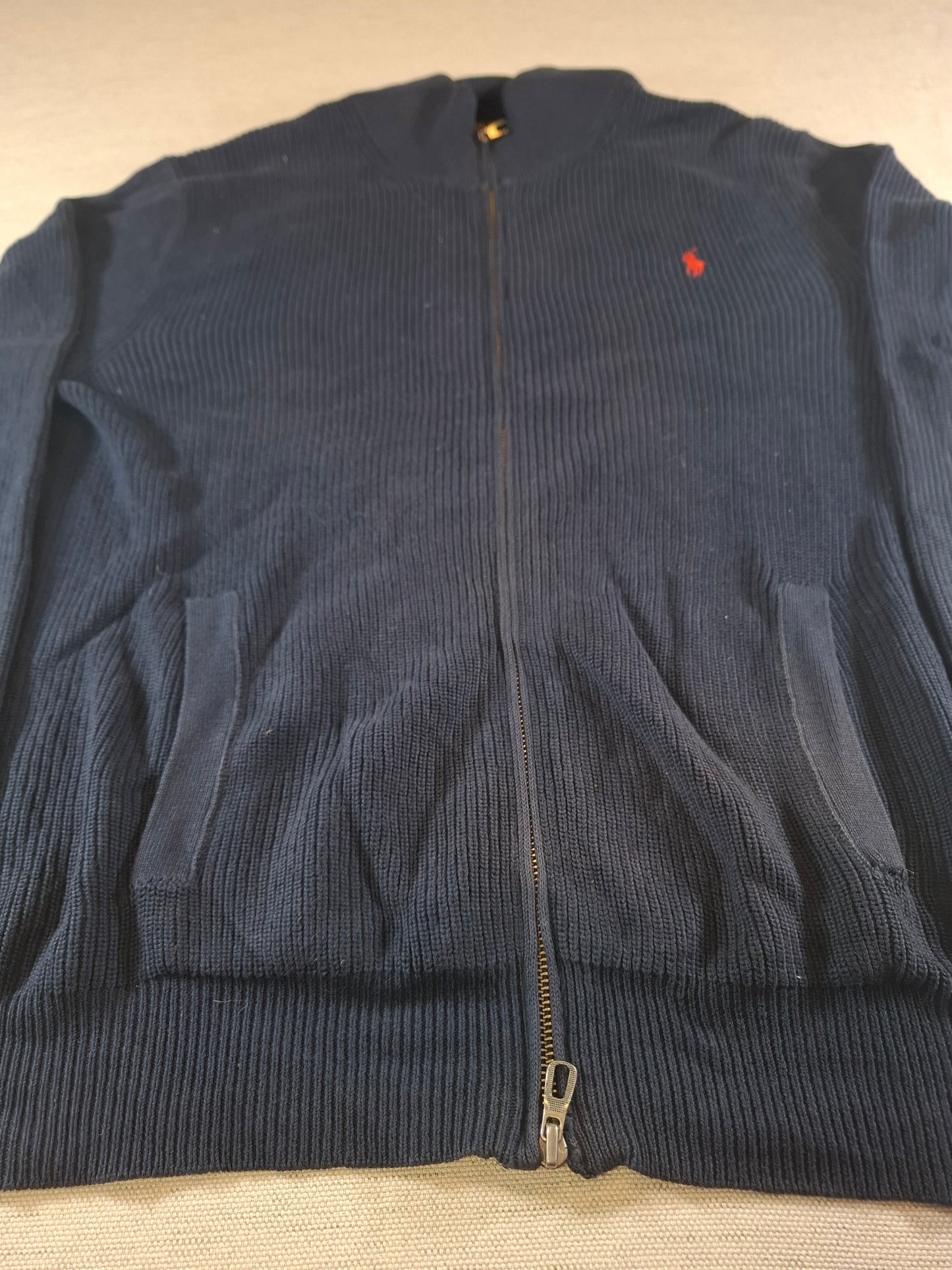 000934 Polo Ralph Lauren Full zip sweater size L Navy Blue