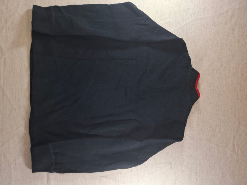 000487 – Polo Ralph Lauren Quarter-Zip Sweater – Black with red trim, Size L