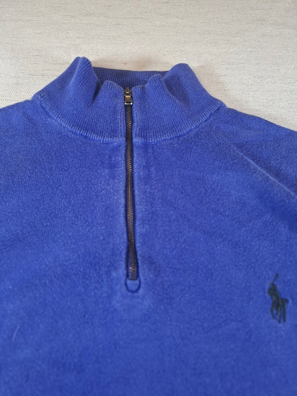 000485 – Polo Ralph Lauren Quarter-Zip Sweater – Purple, Size L