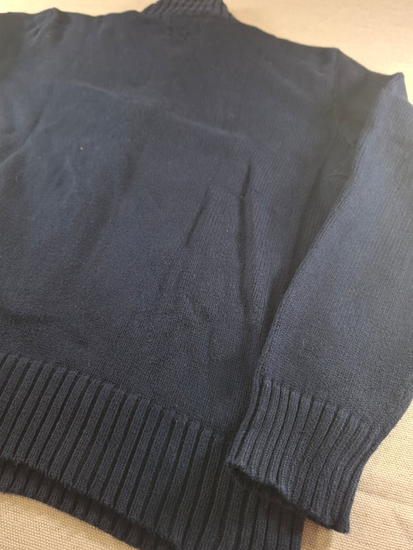 000486 – Polo Ralph Lauren Quarter-Zip Sweater – Dark Blue, Size M