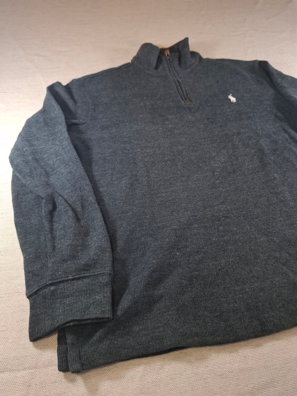 000502 – Polo Ralph Lauren Quarter-Zip Sweater – Charcoal, Size M