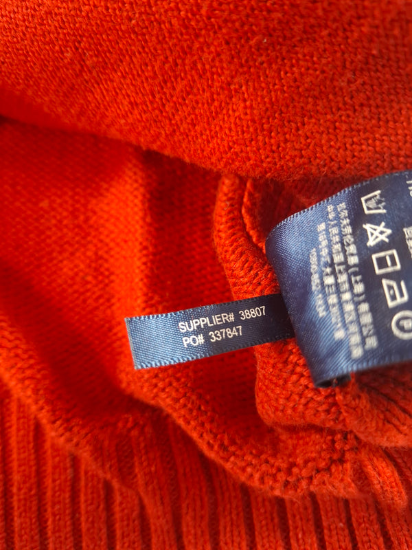 000488 – Polo Ralph Lauren Full Zip Sweater – Red, Size L