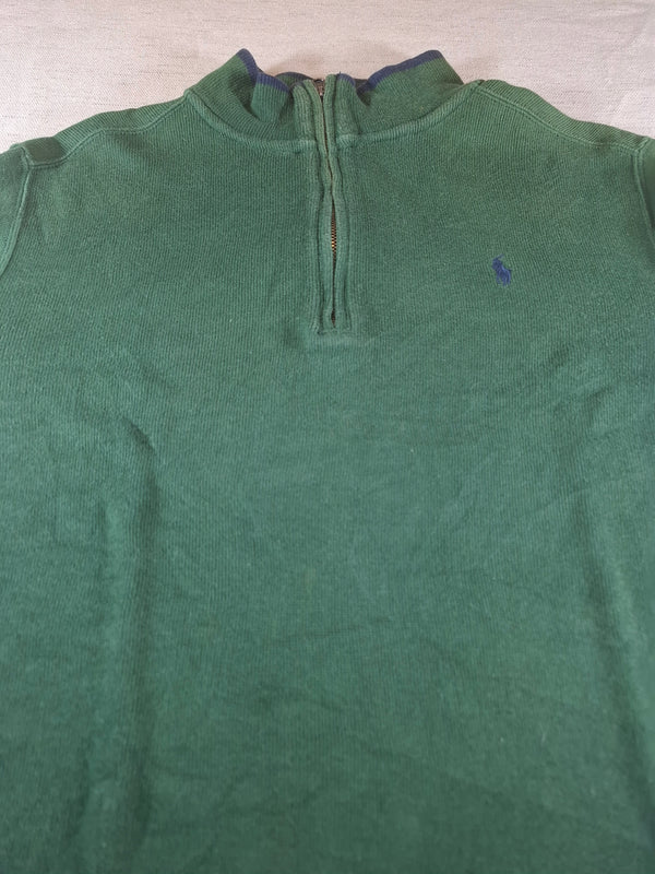 000481 – Polo Ralph Lauren Quarter-Zip Sweater – Green, Size XL