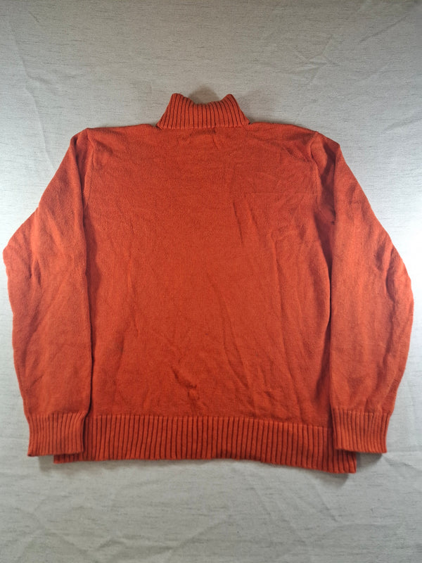 000484 – Polo Ralph Lauren Quarter-Zip Sweater – Orange, Size L
