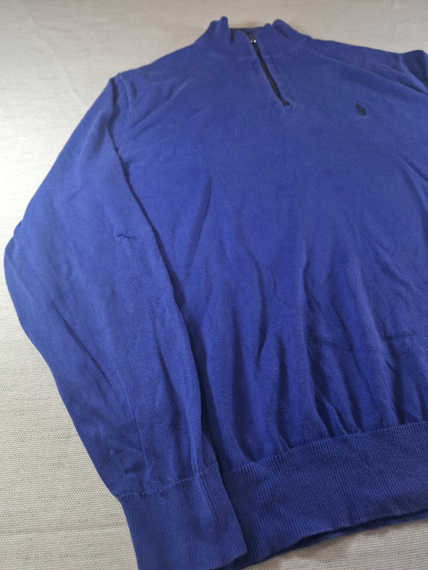 000485 – Polo Ralph Lauren Quarter-Zip Sweater – Purple, Size L