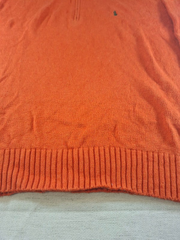 000484 – Polo Ralph Lauren Quarter-Zip Sweater – Orange, Size L