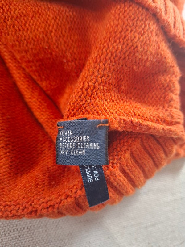 000484 – Polo Ralph Lauren Quarter-Zip Sweater – Orange, Size L