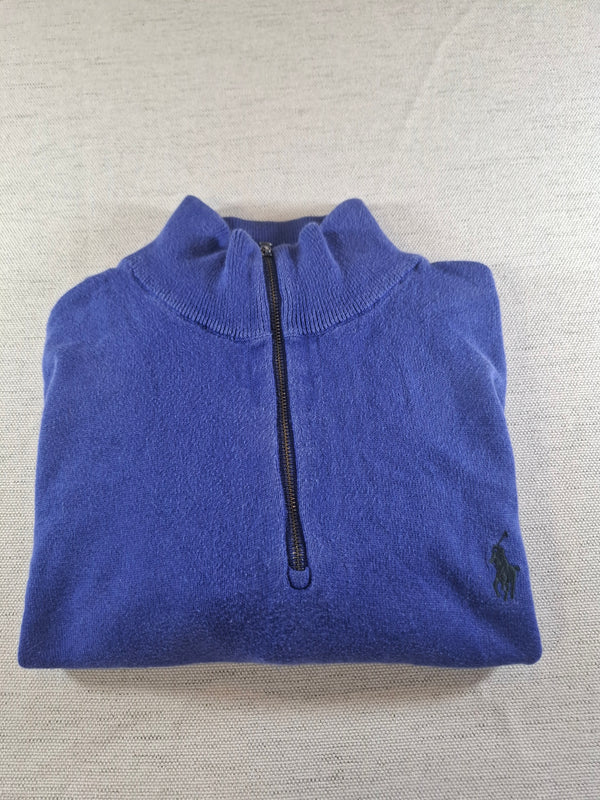 000485 – Polo Ralph Lauren Quarter-Zip Sweater – Purple, Size L