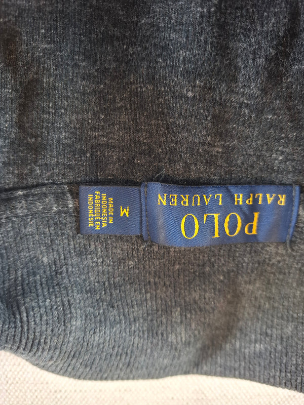 000502 – Polo Ralph Lauren Quarter-Zip Sweater – Charcoal, Size M