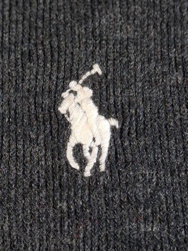 000502 – Polo Ralph Lauren Quarter-Zip Sweater – Charcoal, Size M