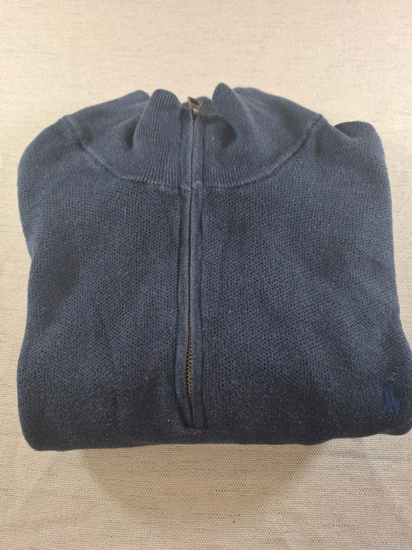 000483 – Polo Ralph Lauren Quarter-Zip Sweater – Blue, Size XXL