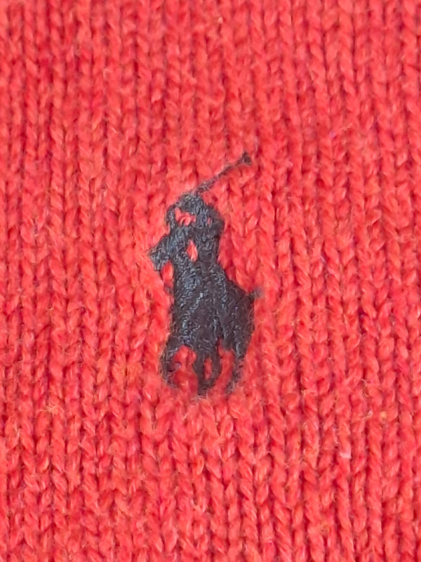 000484 – Polo Ralph Lauren Quarter-Zip Sweater – Orange, Size L