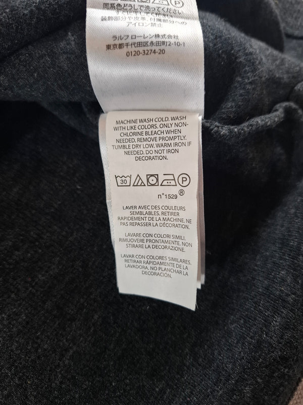 000502 – Polo Ralph Lauren Quarter-Zip Sweater – Charcoal, Size M