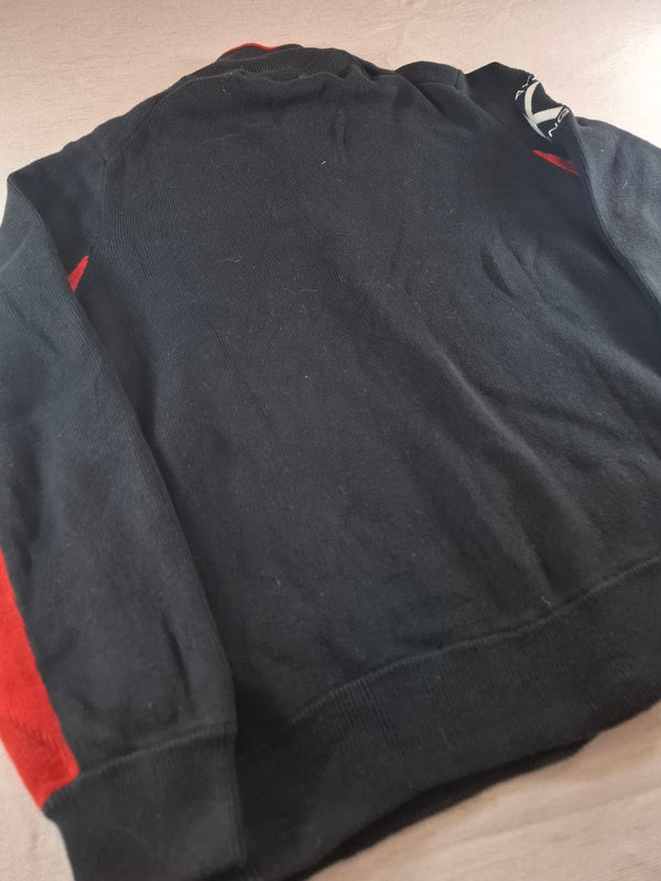 000226 – Polo Ralph Lauren Full Zip Sweater – Black/ Red, Size L