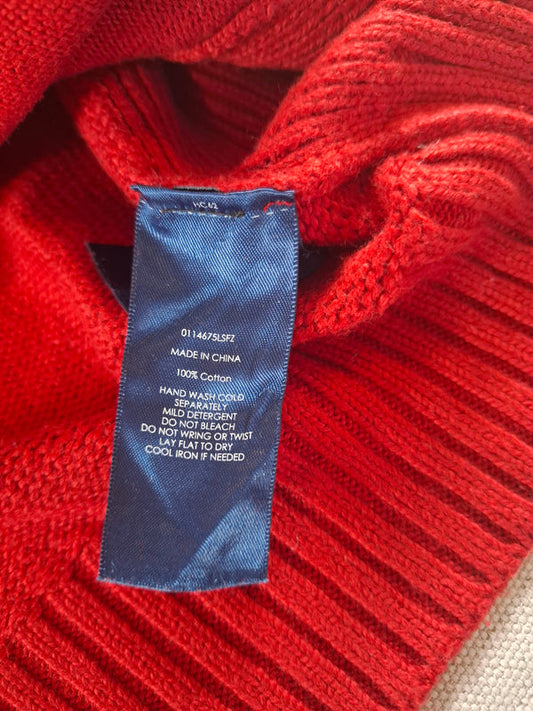 000488 – Polo Ralph Lauren Full Zip Sweater – Red, Size L