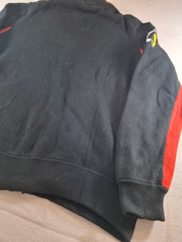000226 – Polo Ralph Lauren Full Zip Sweater – Black/ Red, Size L