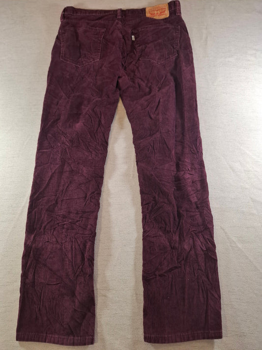 001160 – Levi's Corduroy Pants – Burgundy, Size 33/32