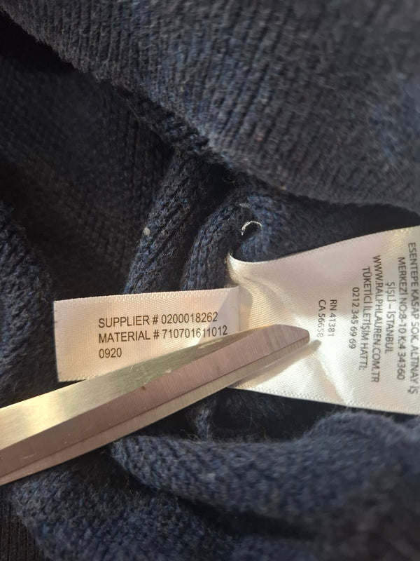 000483 – Polo Ralph Lauren Quarter-Zip Sweater – Blue, Size XXL