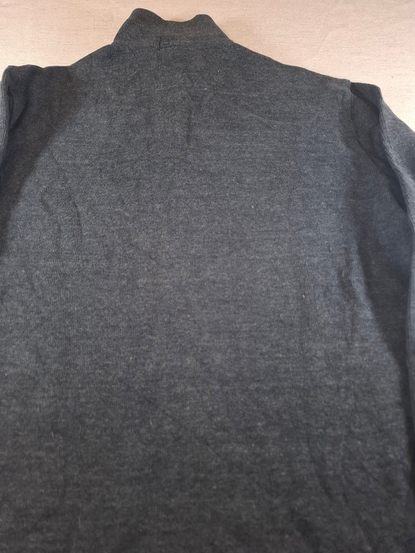 000502 – Polo Ralph Lauren Quarter-Zip Sweater – Charcoal, Size M