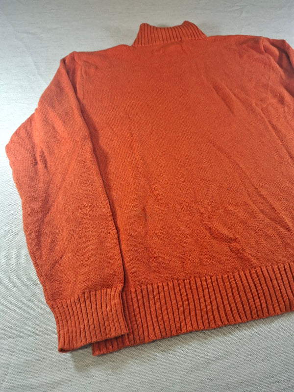000484 – Polo Ralph Lauren Quarter-Zip Sweater – Orange, Size L