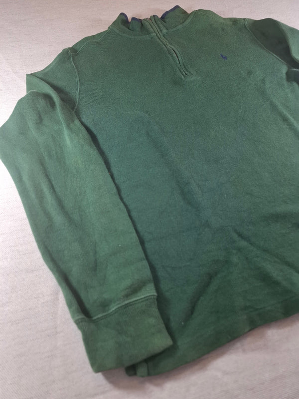 000481 – Polo Ralph Lauren Quarter-Zip Sweater – Green, Size XL