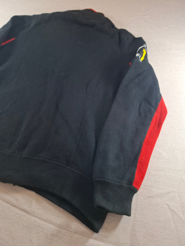 000226 – Polo Ralph Lauren Full Zip Sweater – Black/ Red, Size L