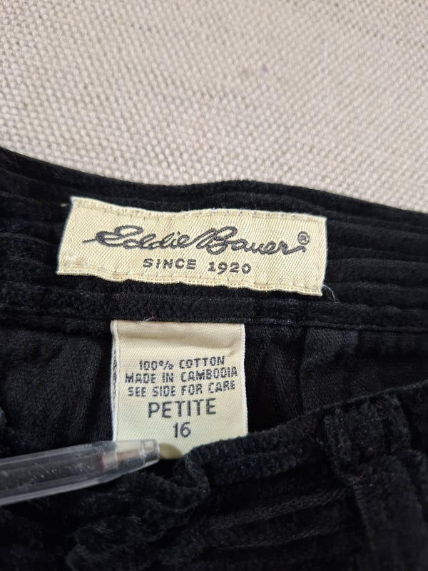 001162 – Eddie Bauer Corduroy Pants – Black, Size S
