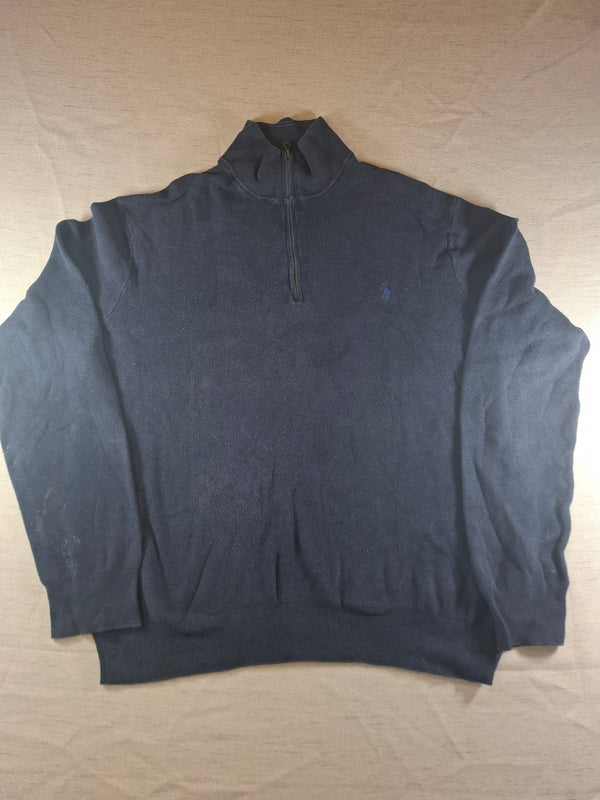 000483 – Polo Ralph Lauren Quarter-Zip Sweater – Blue, Size XXL