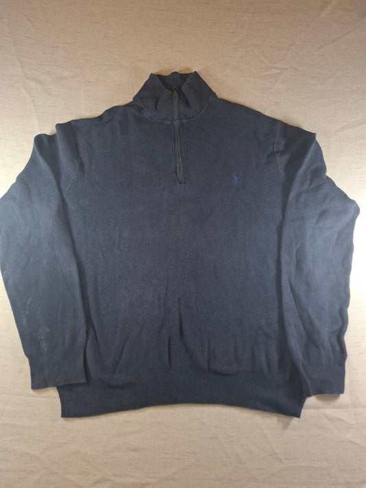 000483 – Polo Ralph Lauren Quarter-Zip Sweater – Blue, Size XXL
