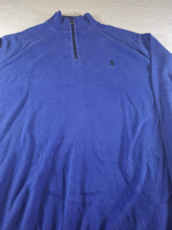 000485 – Polo Ralph Lauren Quarter-Zip Sweater – Purple, Size L
