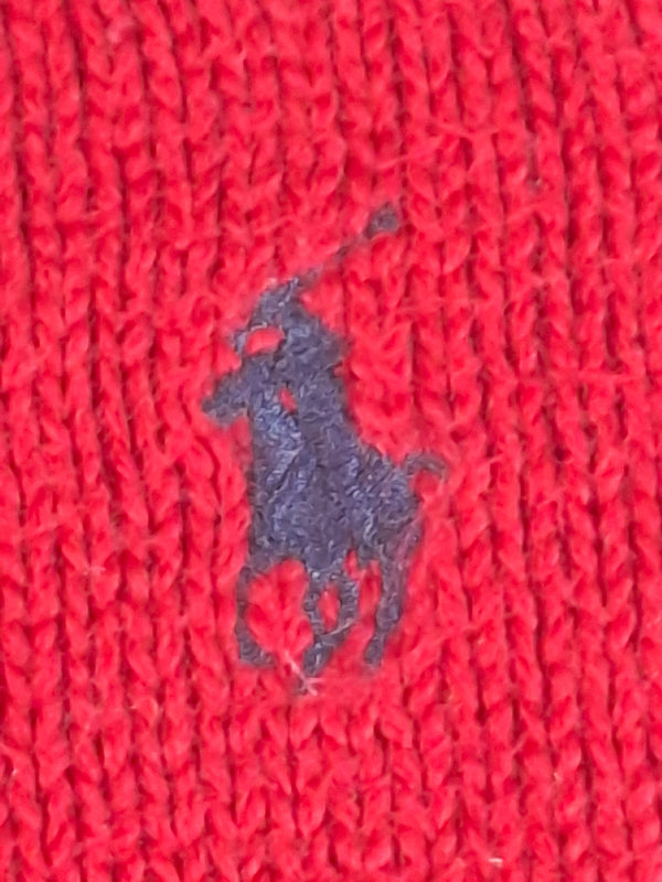 000488 – Polo Ralph Lauren Full Zip Sweater – Red, Size L
