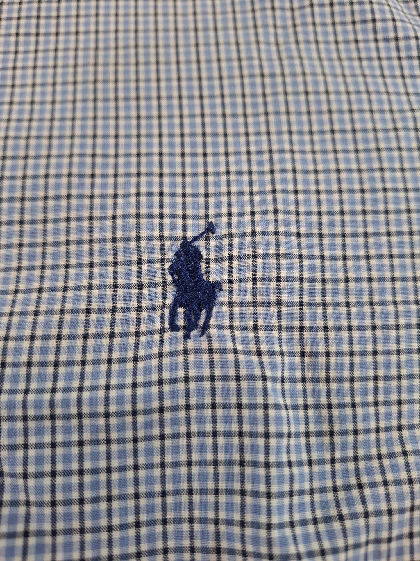 001069 Polo Ralph Lauren Button down shirt size 38 Blue/ Black checkered