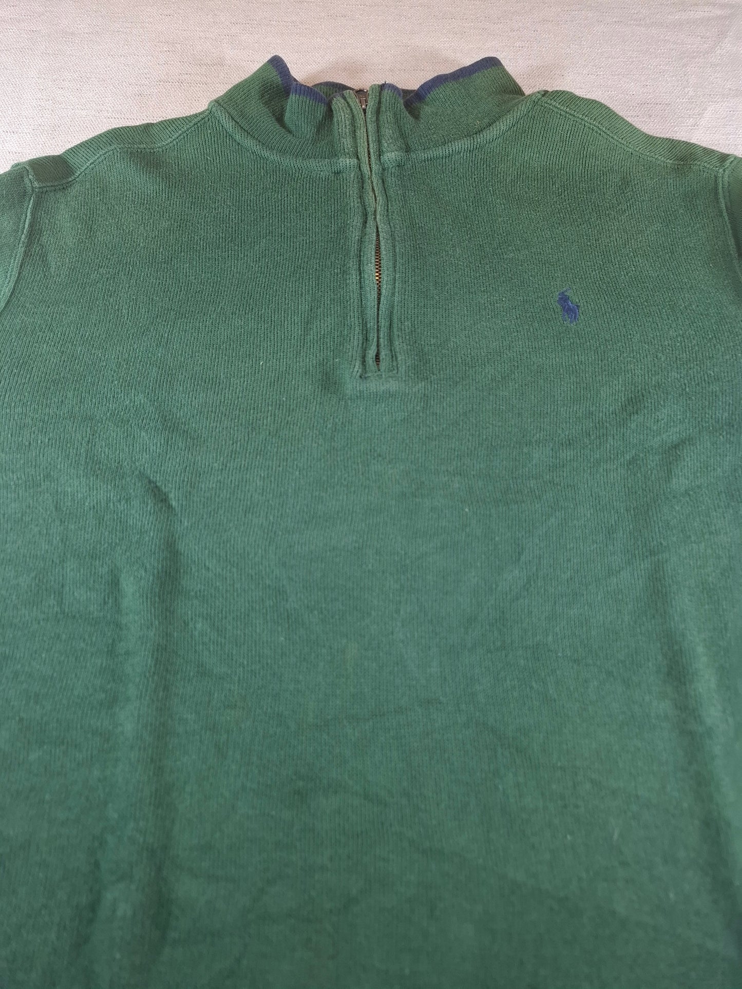 000481 Polo Ralph Lauren 1/4 zip sweater size XL Green