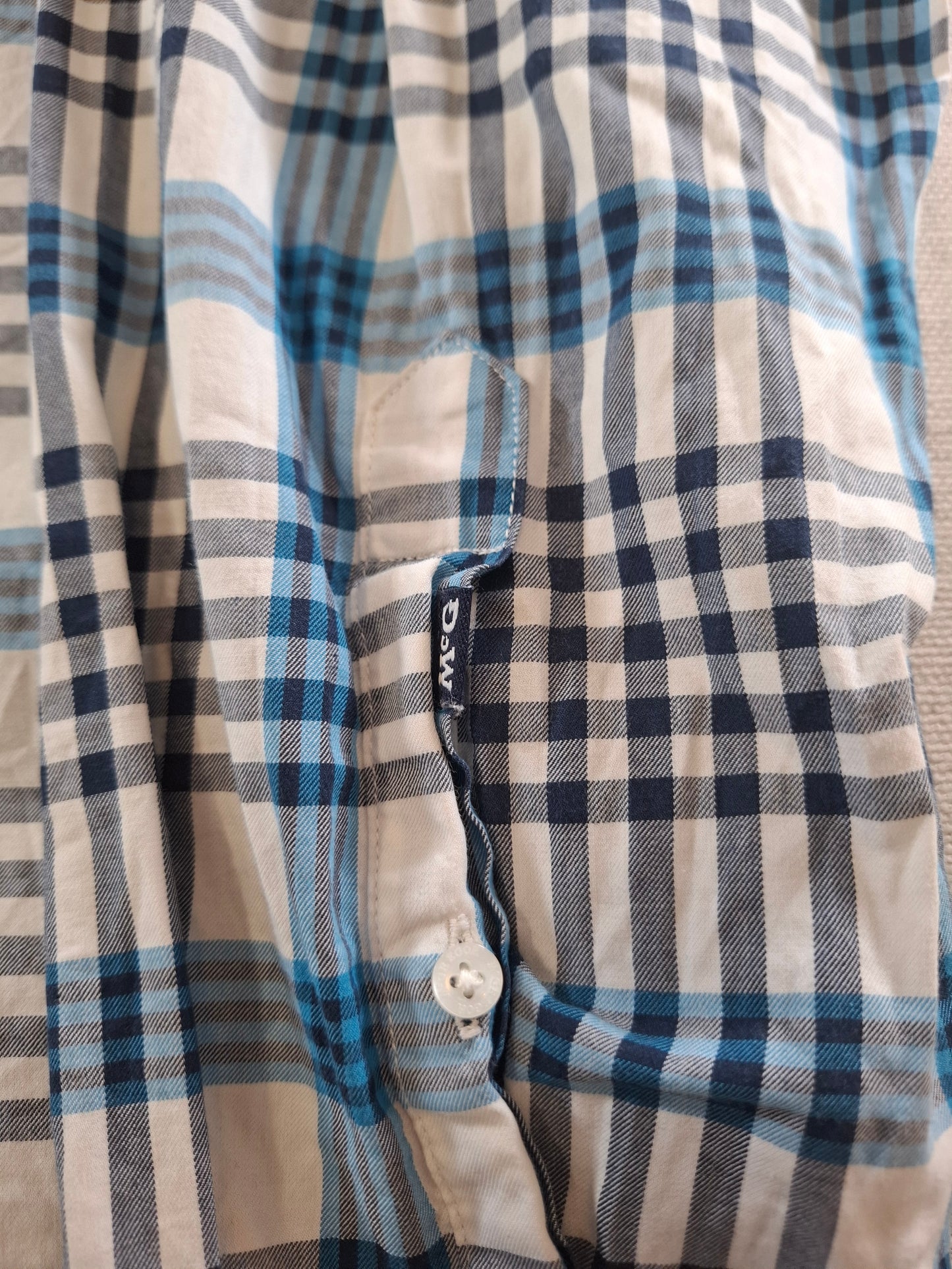 001087 McGregor Button down shirt size XXXL Blue/ White checkered
