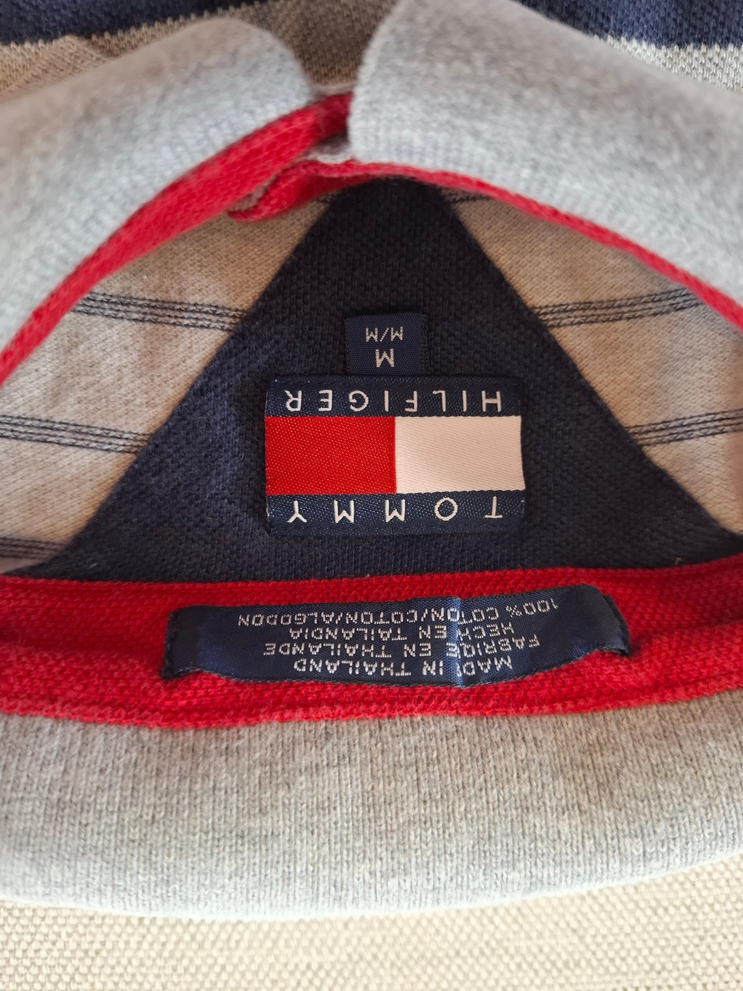 001066 Tommy Hilfiger Polo size M Grey/ Blue