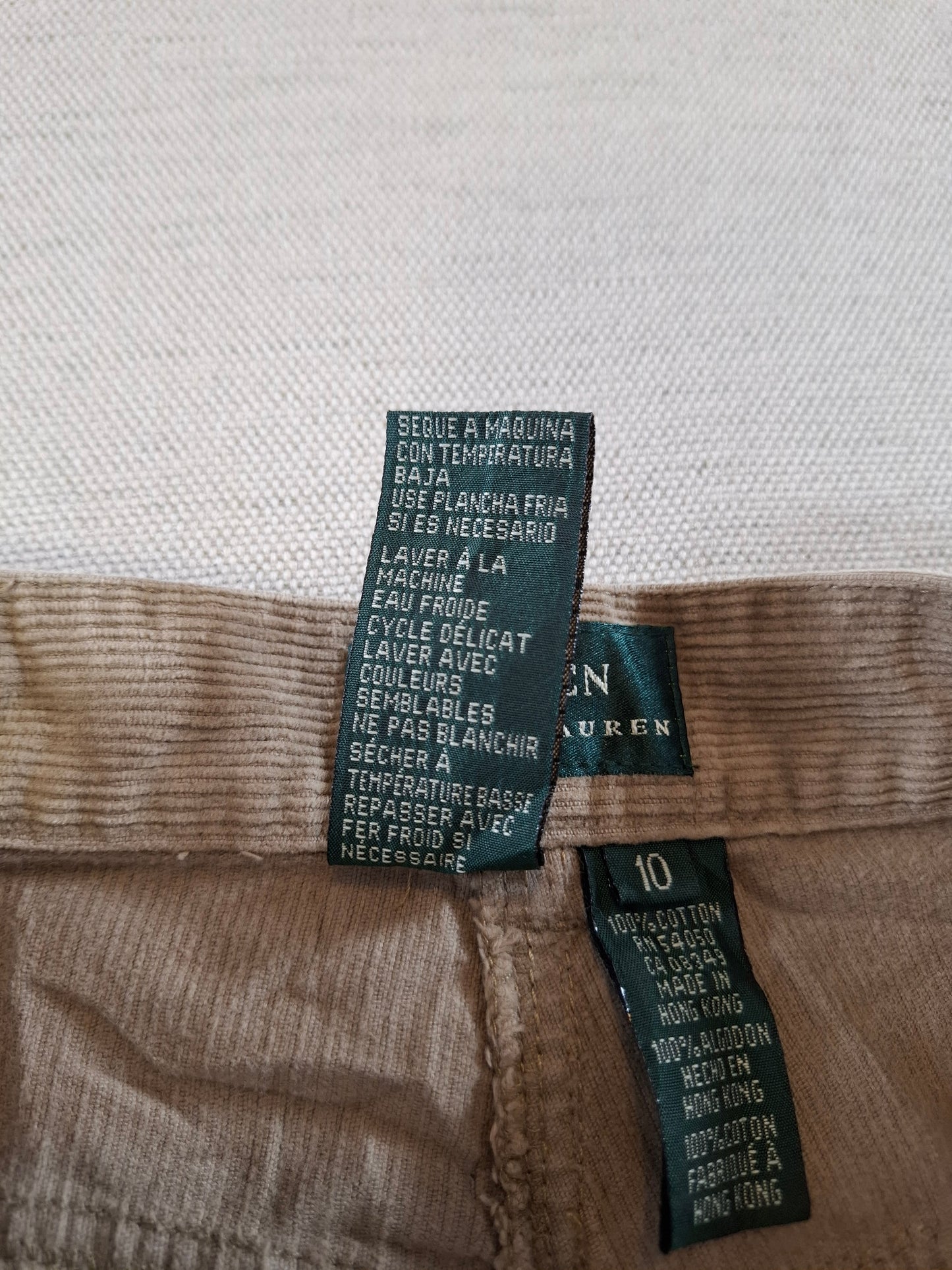 001166 Ralph Lauren Corduroy pants size 10 Khaki