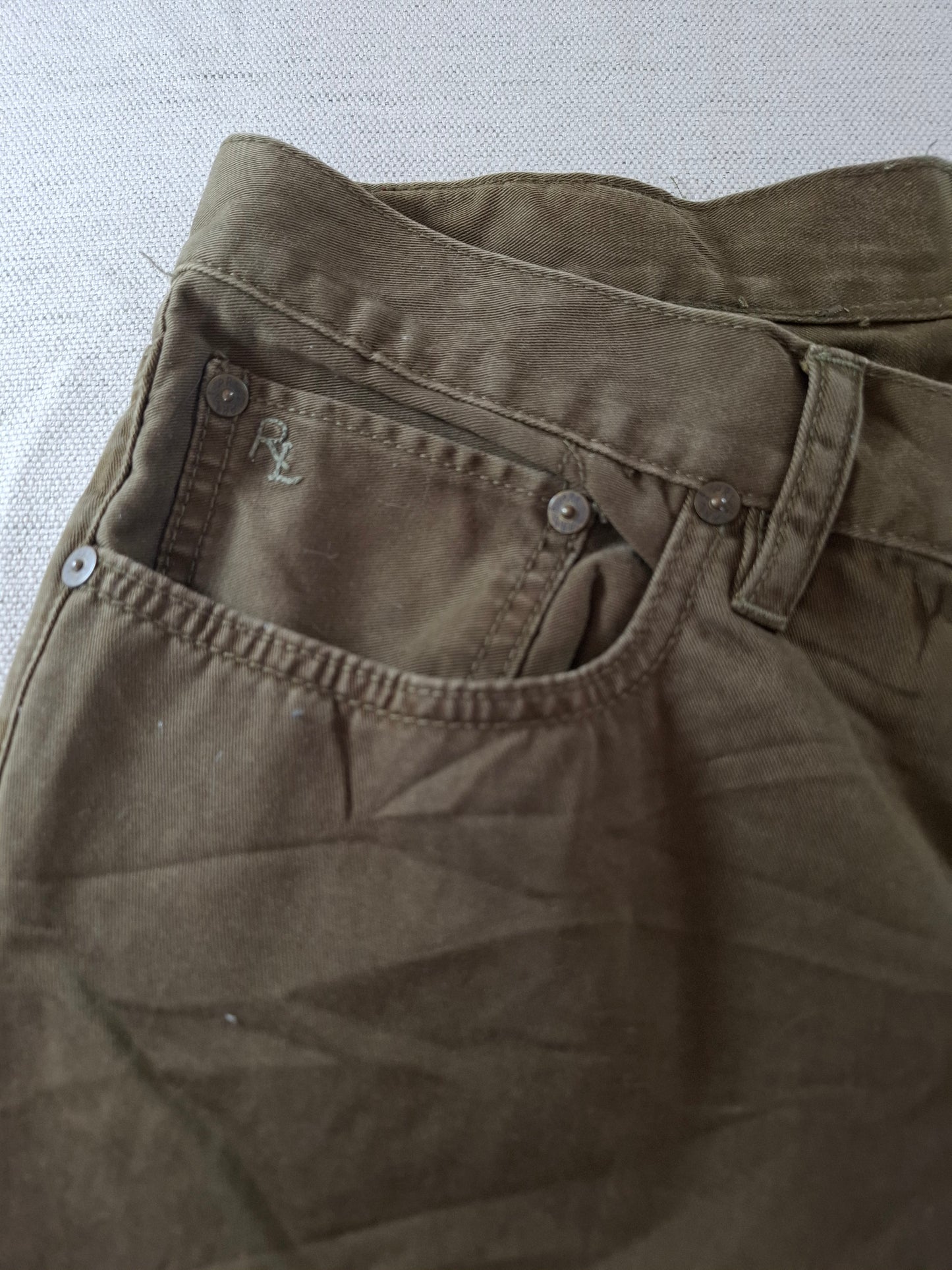 000181 Polo Ralph Lauren Jeans size 35/32 Green/ Brown
