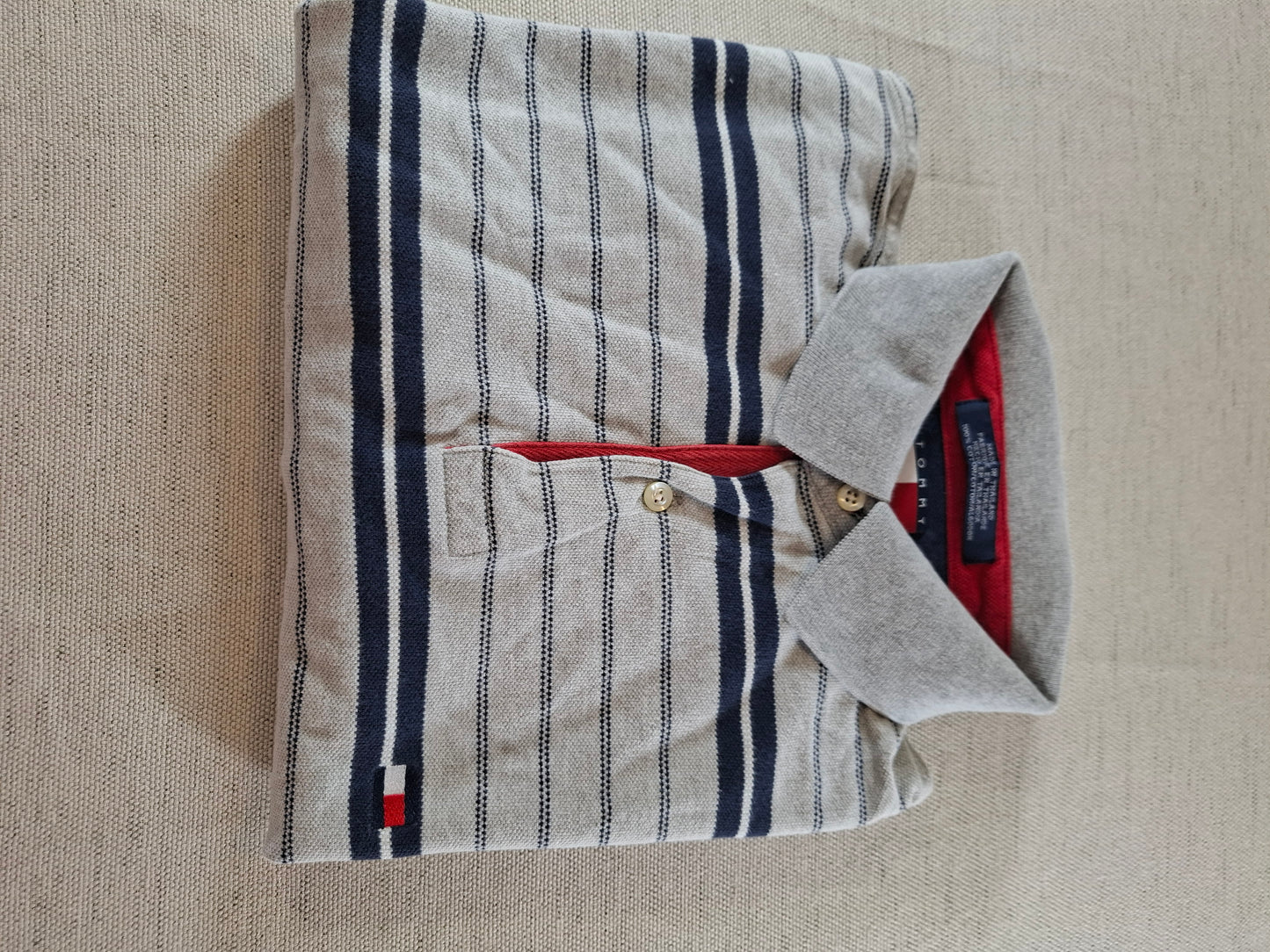 001066 Tommy Hilfiger Polo size M Grey/ Blue