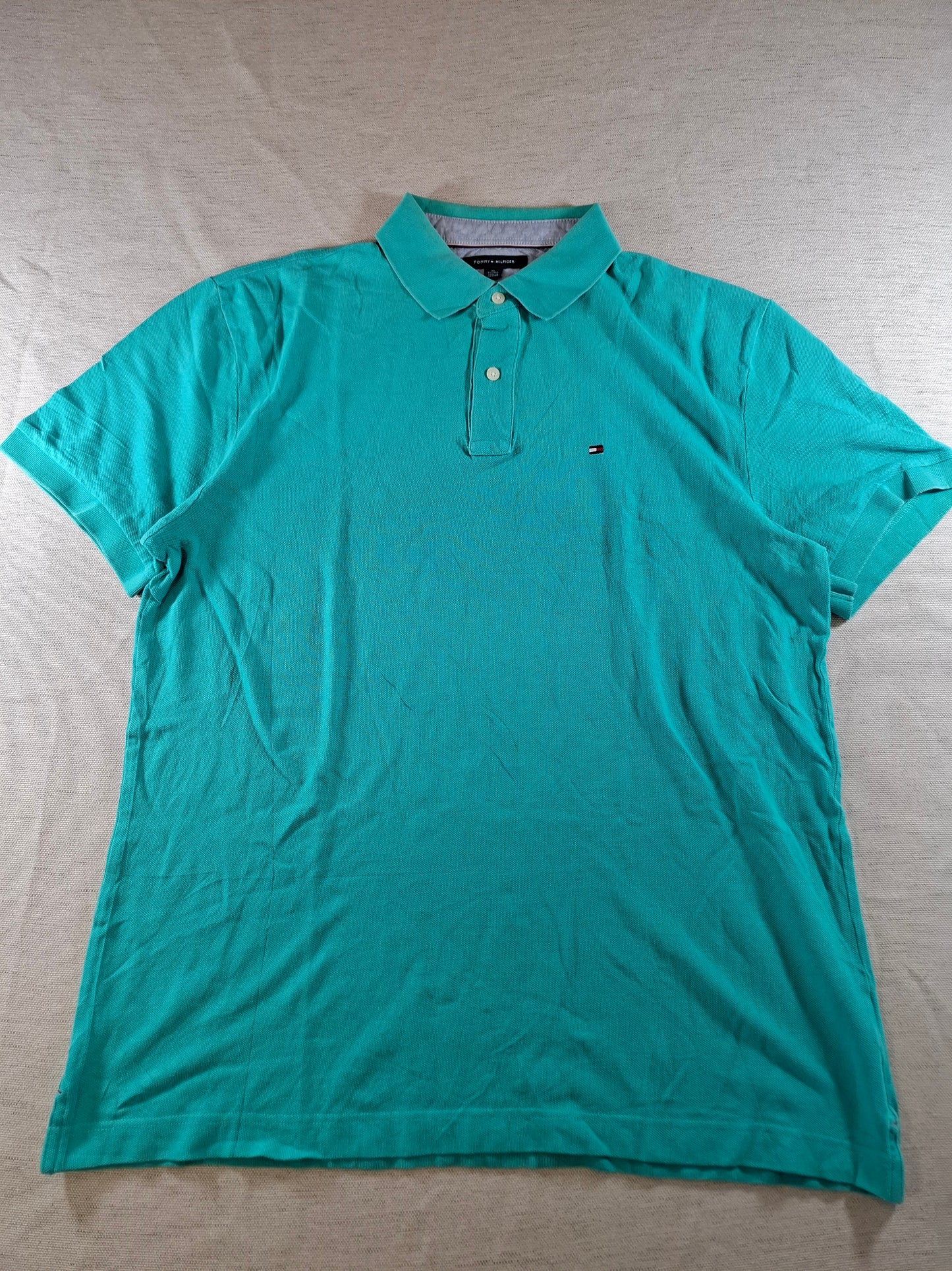 001060 Tommy Hilfiger Polo size XL Green/ Turquoise