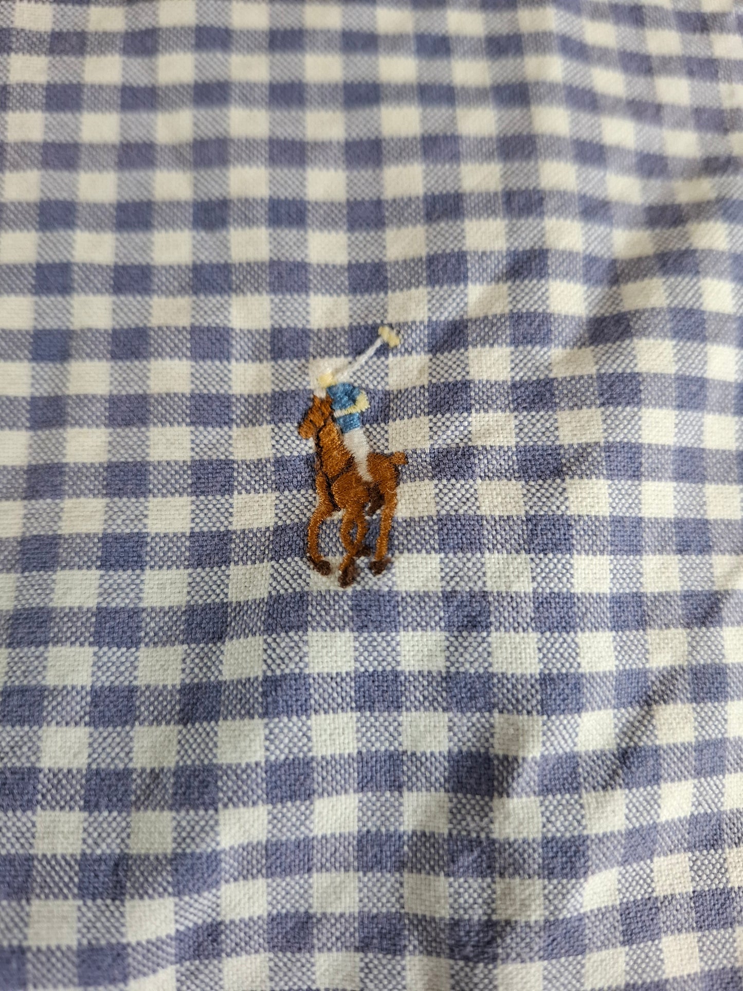 001074 Polo Ralph Lauren Button down shirt size XXL Blue/ white checkered