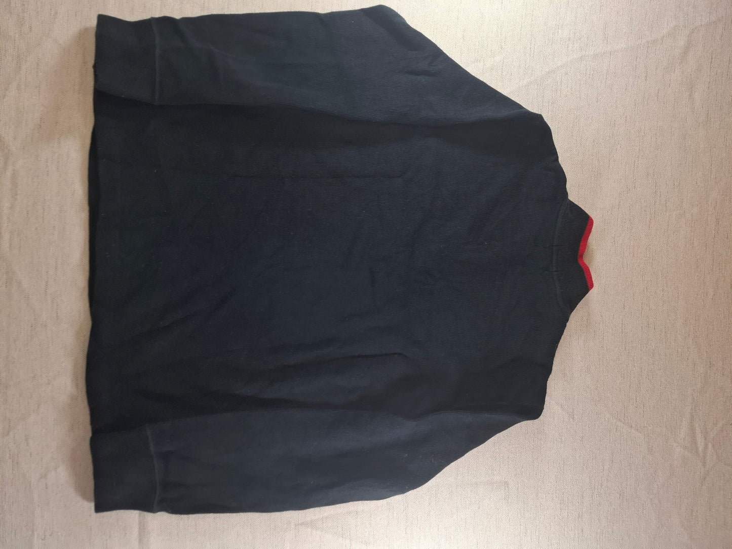 000487 Polo Ralph Lauren 1/4 zip sweater size L Black (with red edge)