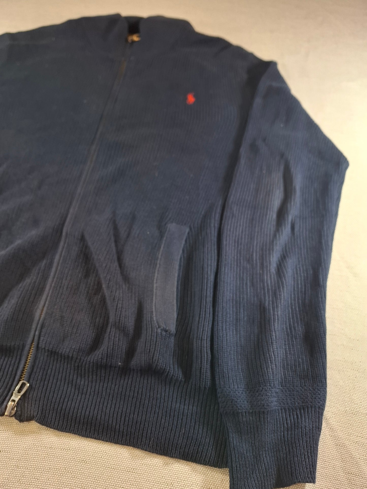 000934 Polo Ralph Lauren Full zip sweater size L Navy Blue