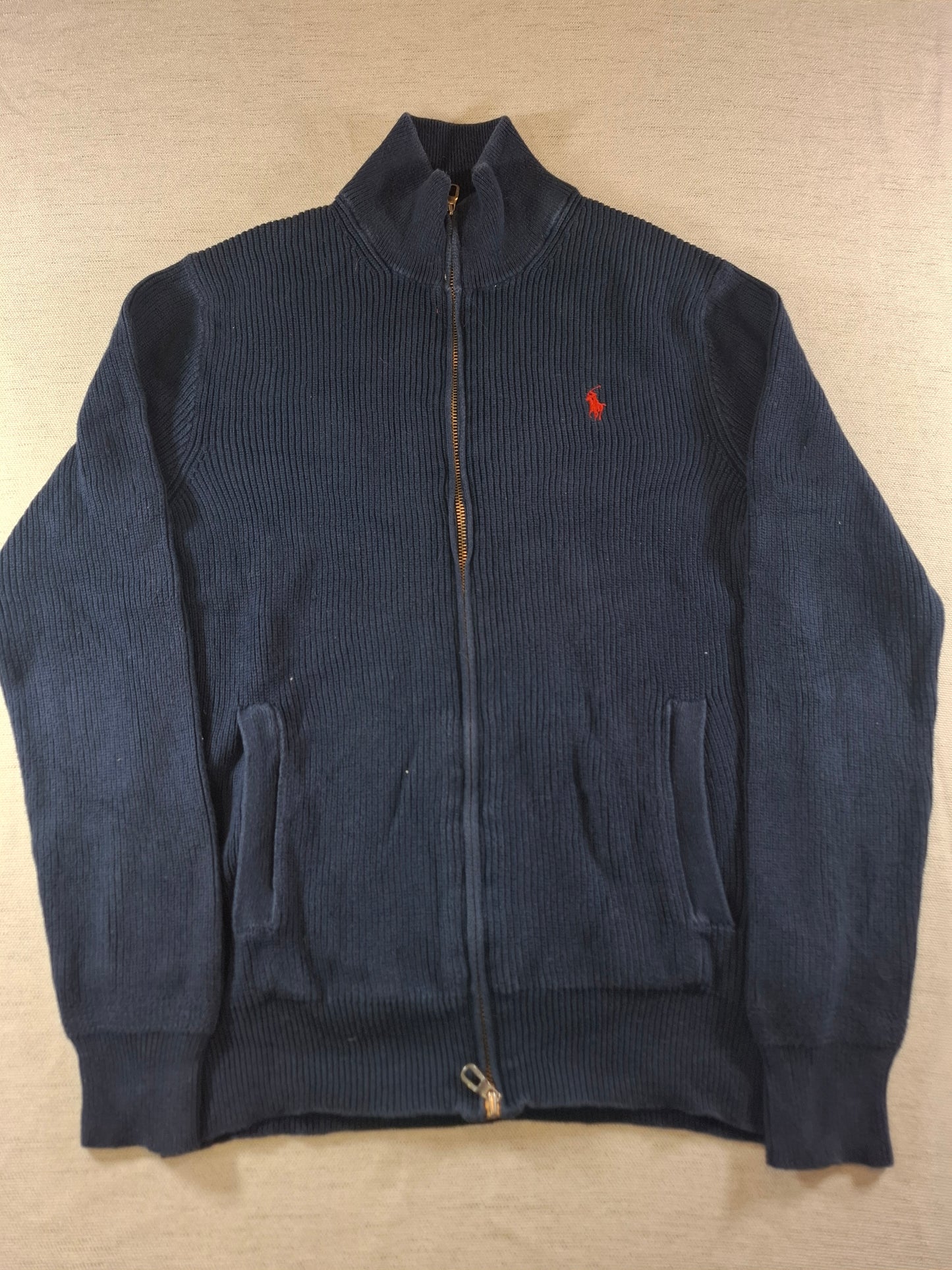 000935 Polo Ralph Lauren Full zip sweater size S Navy Blue