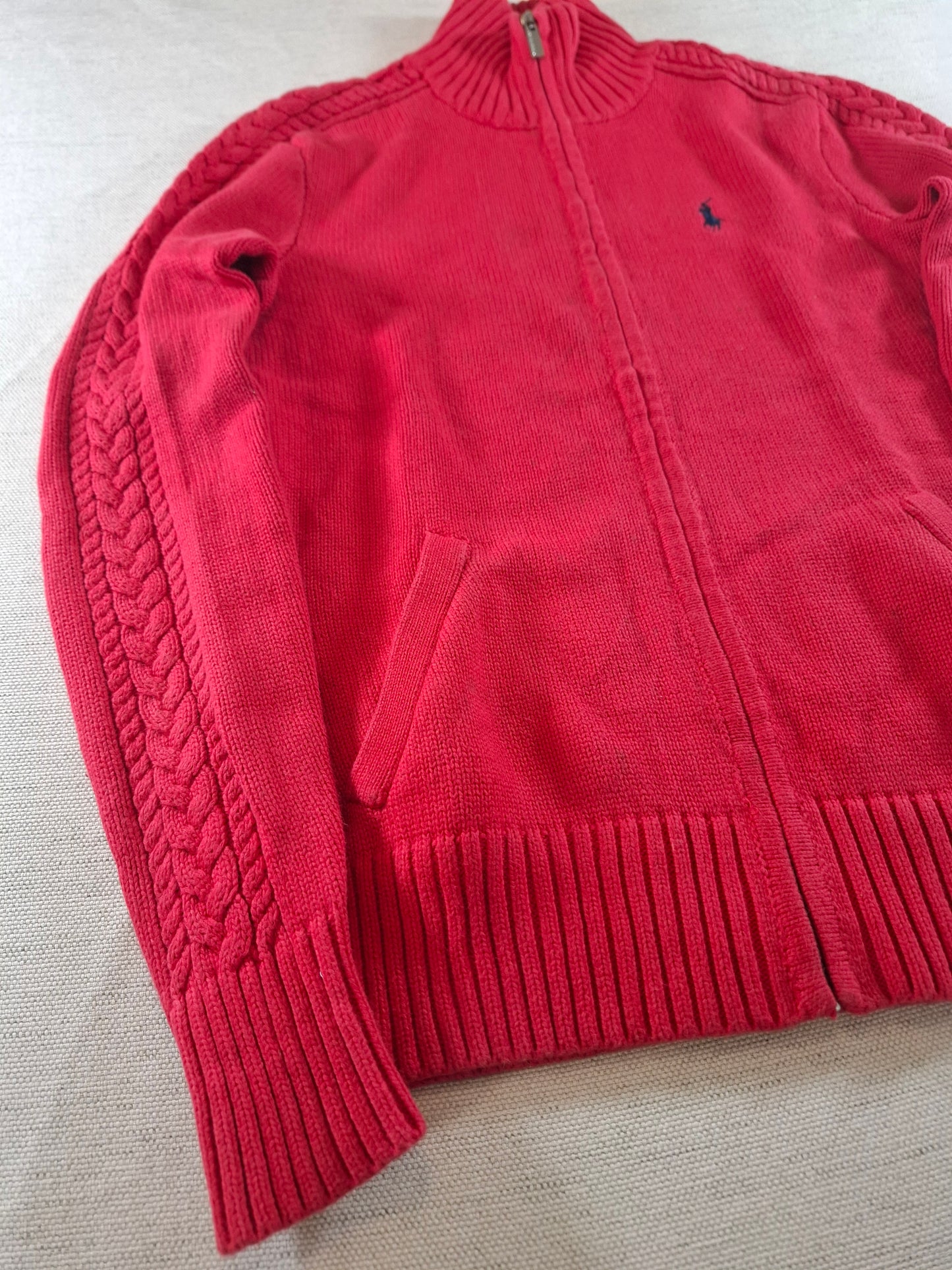 000943 Polo Ralph Lauren Full zip sweater size XS Red