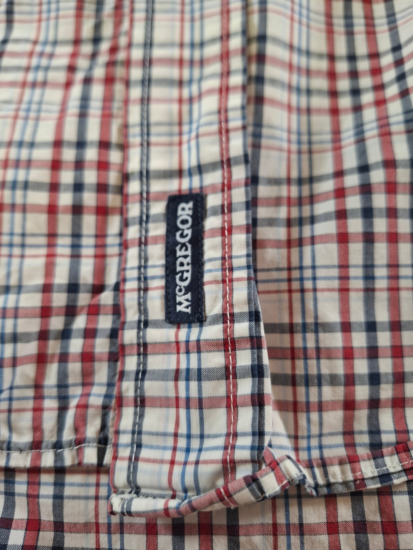 001086 McGregor Button down shirt size XXXL Red/ White/ Blue checkered