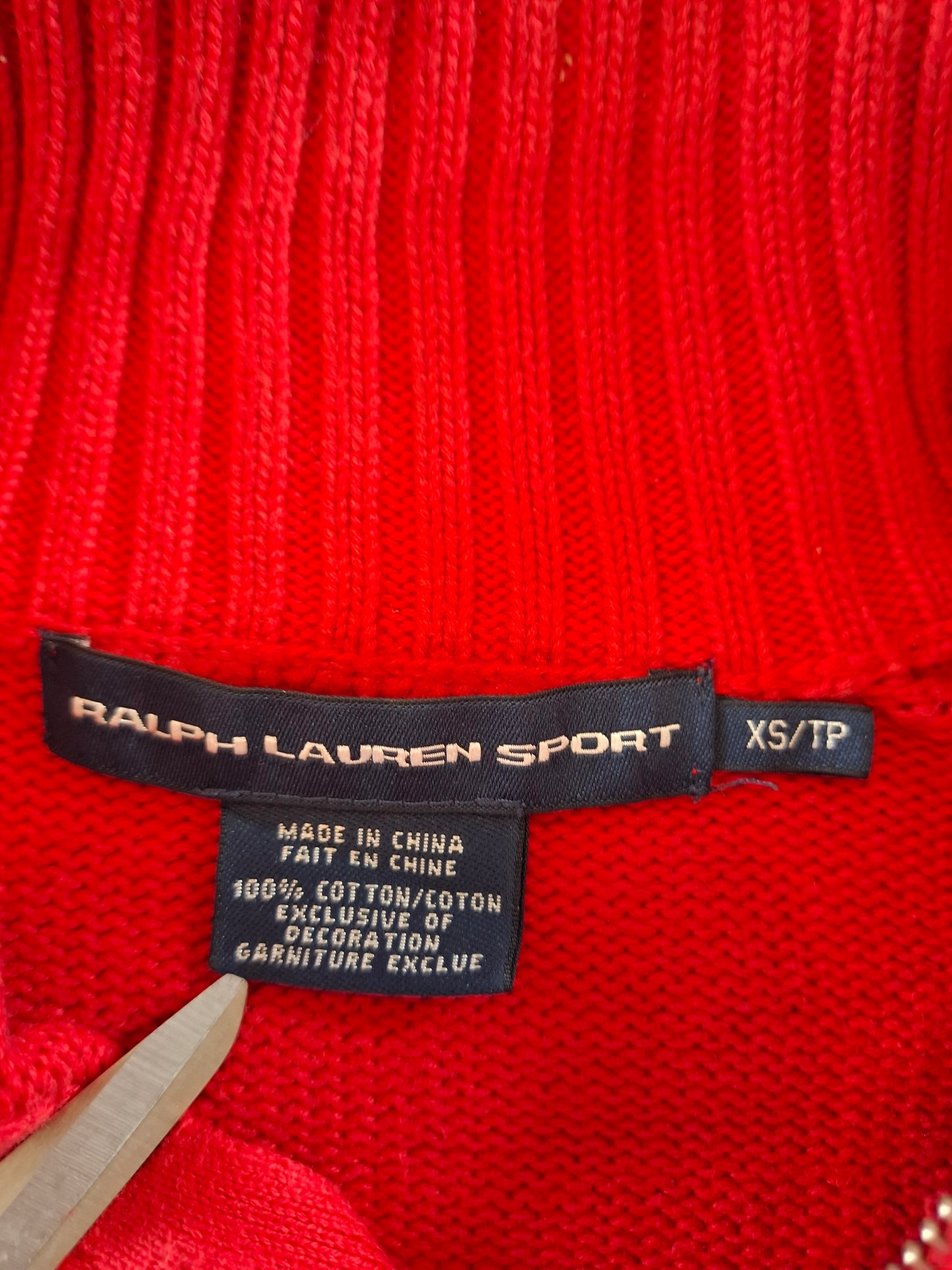 000943 Polo Ralph Lauren Full zip sweater size XS Red