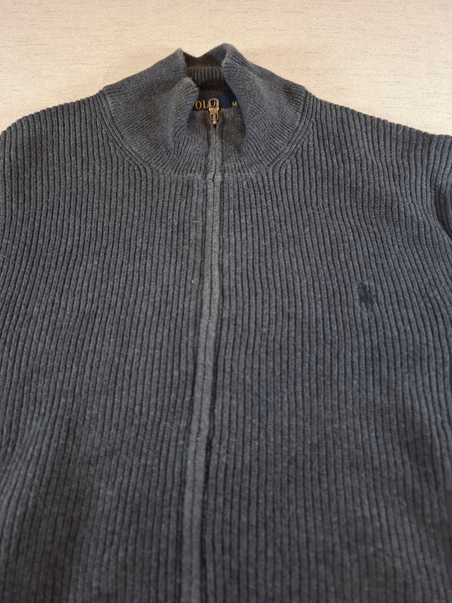 000936 Polo Ralph Lauren Full zip sweater size M Anthracite