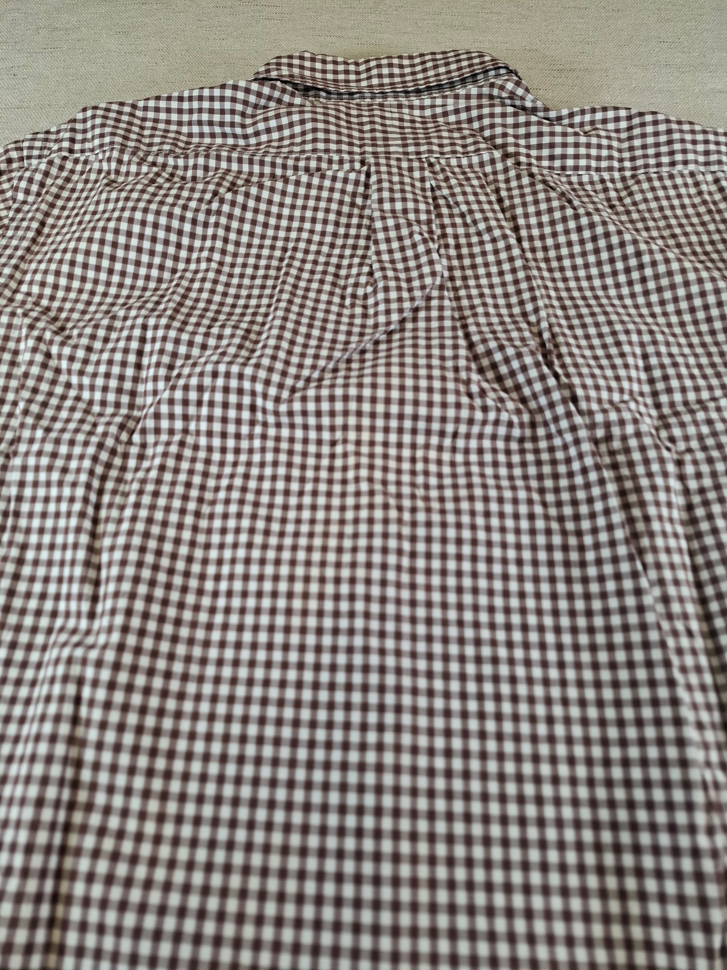 001085 Polo Ralph Lauren Button down shirt size L Brown/ White checkered