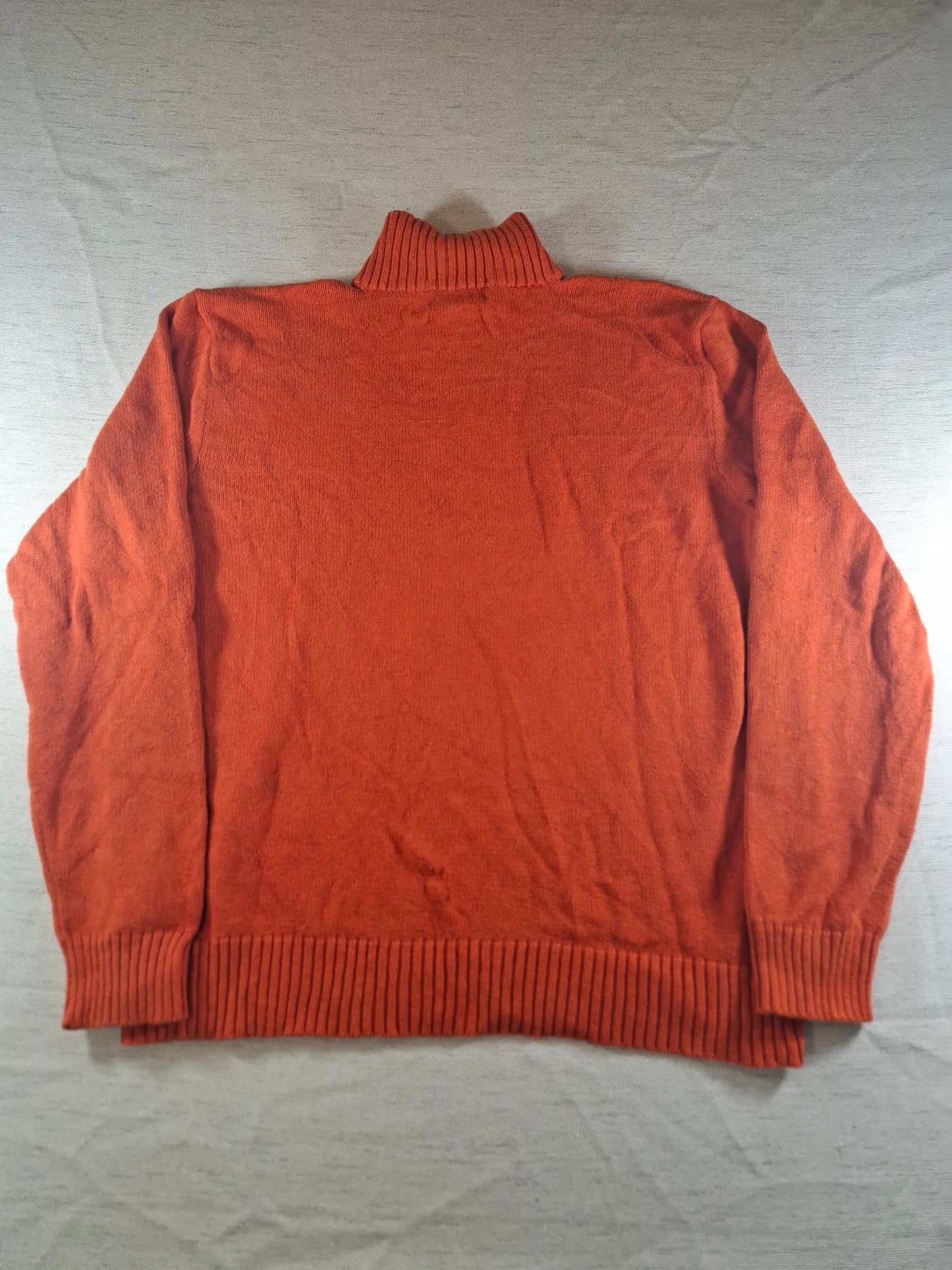000484 Polo Ralph Lauren 1/4 zip sweater size L Orange