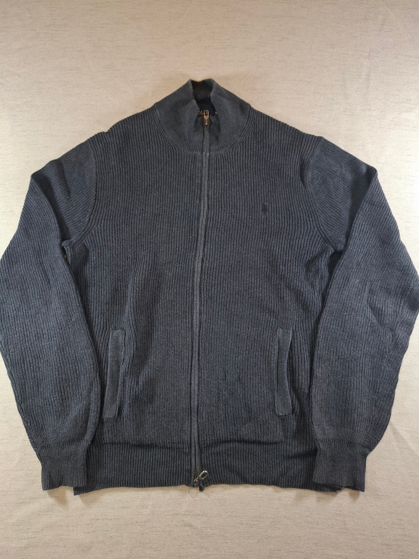 000936 Polo Ralph Lauren Full zip sweater size M Anthracite